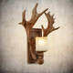 Shusheng European wall lamp indoor foyer Nordic retro industrial style deer antler lamp personalized creative living room aisle American antique deer head decoration B3036-electroplated silver