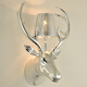 Shusheng European wall lamp indoor foyer Nordic retro industrial style deer antler lamp personalized creative living room aisle American antique deer head decoration B3036-electroplated silver