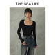 THE SEA LIFE欧海一生 打底衫女修身棉系针织衫13799 黑法师 L