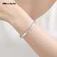 Miss JuJu pt950 platinum bracelet for women, platinum crushed ice bracelet, oval semi-solid royal concubine bracelet, inner diameter 58mm, weight 12.30g, thickness about 3.2mm