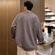 Dingfengbaoluo sweatshirt men's spring round neck suede long-sleeved top loose American trendy brand DFL05 dark gray 3XL