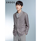 Erdos [Coronación natural] Spring and Summer Lapa Mulberry Silk cómodo Commuter Commuter Chaqueta de hombres casuales Camel Brown XL 180/100A