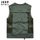 JEEP SPIRIT Jeep Vest Men's Spring and Autumn Outdoor Fishing Multi-Pocket Jacket Sleeveless Vest Top Men's Clothing Khaki 3XL