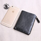 ANDSEEYOU brand genuine leather men's handbag, zipper short wallet, soft leather vertical leather clip, handmade first-layer cowhide wallet, black cowhide