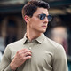 Mr. Bu spring and autumn style men's long-sleeved pure cotton T-shirt patented eight-character collar business casual men's clothing BT11972 bronze green M (170)