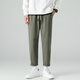 
Dingfengbaoluo casual pants straight nine-point trousers spring and summer trendy brand loose solid color men's pants 9904 gray-green 3XL