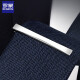 Romon tie men's zipper-free 6cm narrow tie business formal zipper easy to pull lazy gift box twill navy blue [with tie clip gift box]