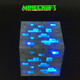 Dear Babe Minecraft Torch Lamp MC Game Peripheral Toys Two-Dimensional Diamond Mining Lamp Torch Children's Day Christmas Gift Blue Mining Lamp USB Charging