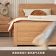 Original original solid wood box bed Modern simple small apartment bedroom Double oak high box storage bed L701F [Oak-log wood color] 1.5 meters + mattress 10cm box bed
