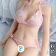 Aoichi Sexy Three-point Lace Sexy Women's Suit Transparent Hot Temptation Underwear Women's Lace-Up Adjustable Bra Pink One Size Recommended 80-160Jin Jin is equal to 0.5 kg