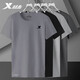 Xtep T-Shirt Herren Kurzarm Sommer Eisseide Halbarm Herren T-Shirt Locker T-Casual Top Atmungsaktiv Schnelltrocknend Laufen Fitnessbekleidung Sea Rock Grey (Schnelltrocknend Rundhals) S 165