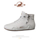 Ram Women's Shoes Summer 2025 Nuevas botas de Martin para cuero juvenil Soft Soft Slole Small White Shoes White Shoes High Top Zapatos casuales para mujeres White 38