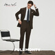 
FULL MONTY loose wool suit pants for men business casual high waist Naples trousers [Global Customized Home Series] Dark Brown 6995 36
