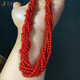 Yanhao coral necklace, round bead multi-strand evening makeup necklace, high-end jewelry that shows temperament, a birthday gift for my wife during festivals