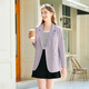Betu women's spring new suit high-end shimmer long-sleeved straight suit jacket women 2302T42 light purple S