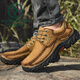 Holzspecker Herrenschuhe Outdoor Casual Big Head Lederschuhe Herren echte Leder wasserdichte dicke Arbeitsschuhe Nicht-Rutsch-Vaters Schuhe 9828 Brown [Schnürung] 40