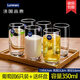 Copa de vidrio de duoli Copa de agua para el hogar Copa de té Copa de jugo Copa de leche Copa de agua para beber Copa de bebidas 6 Set 6 paquetes/290 ml de alta gama 13790+ Porta de desagüe Portal