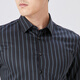 YOUNGOR long-sleeved shirt men's striped DP no-iron shirt cotton stretch fabric anti-wrinkle flat easy care shopping mall same style gray blue 41