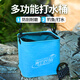 臻佑（Grsaed）打水桶钓鱼8L加厚折叠水桶户外野钓路亚活鱼桶便携钓鱼桶方 蓝纹