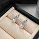 Yichan Japanese and Korean rhinestone bow imitation pearl earrings for women high-end earrings 2025 new hot style niche temperament earrings rhinestone silver bow pearl earrings