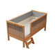 Jufan Dihao [Customizable] Spliced ​​bed Children's bed Crib Cub Beech heightened guardrail Baby bed spliced ​​small bed Three-sided guardrail + double colored bed circumference [log wood style] 200*80*40cm [includes 5cm mattress]
