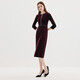 Aiteai retro high-end elegant beaded V-neck waist velvet dress dress autumn new style 7177815 Chateau Red 60 L 165