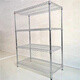 Shantoulincun stainless steel mobile wire mesh storage rack carbon steel shelf chrome-plated wire mesh stainless steel household wheel movable bin reinforced length 1518mm*width 355mm*height 1800mm without wheels