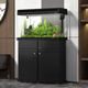 BoYU (BOYU) water-free large fish tank 80 aquarium ecological tank with oxygenation filter Goldfish stream cabinet living room and home use integrated aluminum alloy black luxury package (manufacturer direct hair) (heating rod landscape randomly) 120 long 30 wide 58 high cylinder (ausage filtration) [view cabinet needs to be purchased separately]