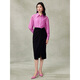 Pink Blue Wardrobe 2024 Spring and Summer i New Tiansi Corrugated Cloud Smoke Gauze Loose Long Sleeve Shirt for Women 5A2C983 Morning Pink XL