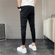 Feidi Sen Hosen für Männer Sommer dünne schlanke Passform und schlanke kleine Füße und Füße Casual Hosen für Jungen koreanische Stile Trendy Herrenhosen für Männer schwarz (kurzer Sommerstil) 31 (120-130jin [Jin gleich 0,5 kg])