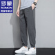 
ROMON (ROMON) ice silk casual pants for men's summer new mesh ice-sensing thin long pants for men's elastic tying feet quick-drying men's pants 9922 black XL