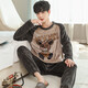 Pijama para hombres para hombres en otoño e invierno franela gruesa espesa de mediana edad y jóvenes de mediana edad y jóvenes dibujos animados de invierno ropa de invierno WYEX3882 Tamaño L de hombres (recomendado 90-115 Jin [Jin equivale a 0,5 kg]) todo tamaño