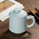 Changnan tea cup Jingdezhen ceramic carved tea water separation cup with lid tea set office cup faucet orchid