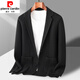 Pierre Cardin Strick-Strickwehrmann-Feder- und Herbst-neuer Pullover koreanischer Stil Trendy hübsches lässiger Wollanzug Jacke gestrickt schwarz 190/3xl [geeignet für 180-200 Jin [Jin ist 0,5 kg]]