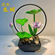 Feng shui rotating water ornaments to generate wealth, circulating water, creative lotus pond, moonlight, living room, office, study opening gift, latest upgrade #014 lamp circle style
