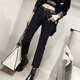 Ran Yilan Europe Station 202 Herbst und Winter Neue Fett -M -Jeans für Frauen, schlankende Zigarettenhosen, Zigarettenhosen, geschnittene Hosen, 693 hintere Knopfhosen, hohe elastische Feder- und Herbststil 8xl S 8095jin [Jin gleich 0,5 kg]