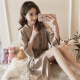 Mengyuanduo Pyjamas für Frauen im Sommer Eis dünne Yukata Pyjamas Schnüreschlafe sexy Damen Kurzer Frühlings- und Herbst-Internet-Promi-Hauskleidung 9896 Dunkelgrau Nachthemd XL (116-135jin [Jin gleich 0,5 kg]))