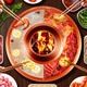 Guo Yiyuan copper hot pot pure copper electric charcoal dual-purpose plug-in wood charcoal copper hot pot thickened hot pot old Beijing mutton-shabu copper pot hot pot 34cm mandarin duck pot electric charcoal dual-use 6-8 people 34cm