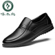 Chaussures en cuir de pics pour hommes Chaussures en cuir authentique Nouveau style Forme Forme Spring and Automne Business Business Business Casual Anti-slip Anti-Slip Moyen-d'âge et personnes âgées Chaussures de papa noir 7029 Modèle à quatre saisons 42 Taille de chaussure en cuir standard