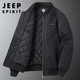 JEEP SPIRIT Jeep flagship thick bomber jacket men's autumn and winter outdoor leisure pure cotton washed cotton and thickened cotton jacket black (cotton and thickened) XL /135-150Jin Jin equals 0.5 kg