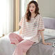 Modal Pure Cotton Pyjamas für Frauen im Sommer kurzärmeligte Hosenanzuganzug losen Frühling und Sommer können draußen Heimkleidung tragen. Kurzärärmelte geschnittene Hosen 679 L_Suggested 98-115jin [Jin ist gleich 0,5 kg]