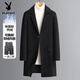 
Playboy [Down Bottom] Woolen Coat Men's New Winter Lapel Jacket Thickened Warm Woolen Trench Coat Gray [Hot Sale] L