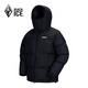 Black Ice (BLACKICE) 8536 new goose 700 pony outdoor windproof waterproof and warm thick live hat color-blocking down jacket Black Black L