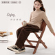
Duomiaowu girls' pants spring and autumn children's casual straight wide-leg pants big children's sports trousers fashionable 11965 brown 120