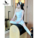 Kangaroo (DAISHU) Pilates training clothes, beautiful one-piece yoga clothes for women with chest pads, fitness clothes tops, sports tights jumpsuits, white jumpsuits M 95Jin Jin is equal to 0.5kg -108Jin Jin is equal to 0.5kg