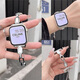 星迎感金属手镯iwatchS8/S9苹果手表applewatch87654表带se表链镶钻华 手镯贝壳伸缩链-金色 苹果iWatch S841mm