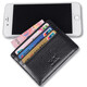 SEPTWOLVES ultra-thin wallet fashion casual card bag business card holder for men and women multi-card position first layer cowhide card cover black 3A3072291-01