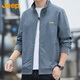 JEEP Jeep sweatshirt men's spring and autumn casual cardigan jacket men's loose stand-up collar clothing men's gray L