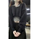 
Oudihui French dress women's autumn 2025 new clothes with a complete set of college-style age-reducing skirt suit Black three-piece set M
