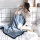 Sleep blanket winter student nap blanket office single small blanket flannel air conditioning quilt nap cover leg sofa W sapphire blue thickened 560g 100cmX150cm